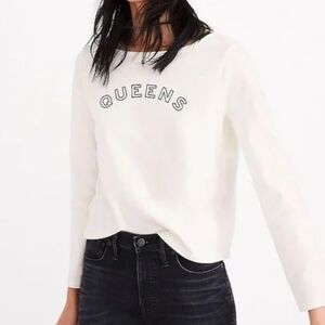 Madewell Cream Graphic Long Sleeve Tee Size M